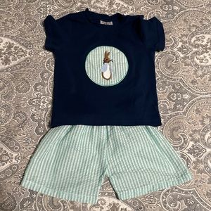 Easter Bunny Southern Sass Smocks Size 2 Short Set